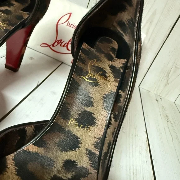 Christian Louboutin Calf Hair Vibella Leopard Print Pumps Sz 39 / 9 - Picture 10 of 16